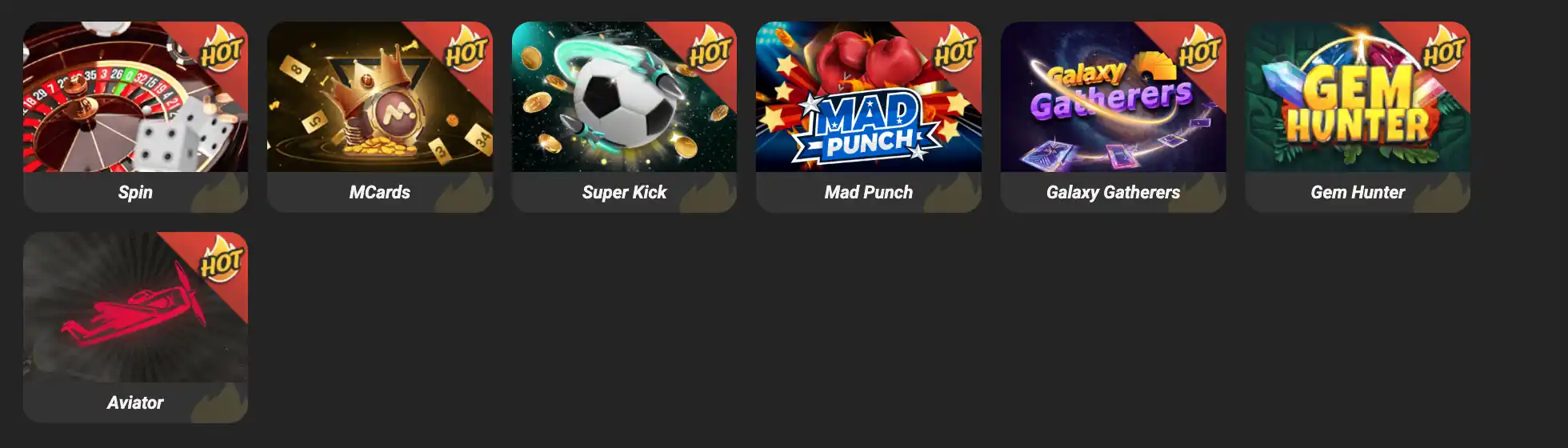 Popular casino games available at MSport